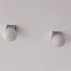 Pair of vintage wall lights in chrome and opaline, France 1990