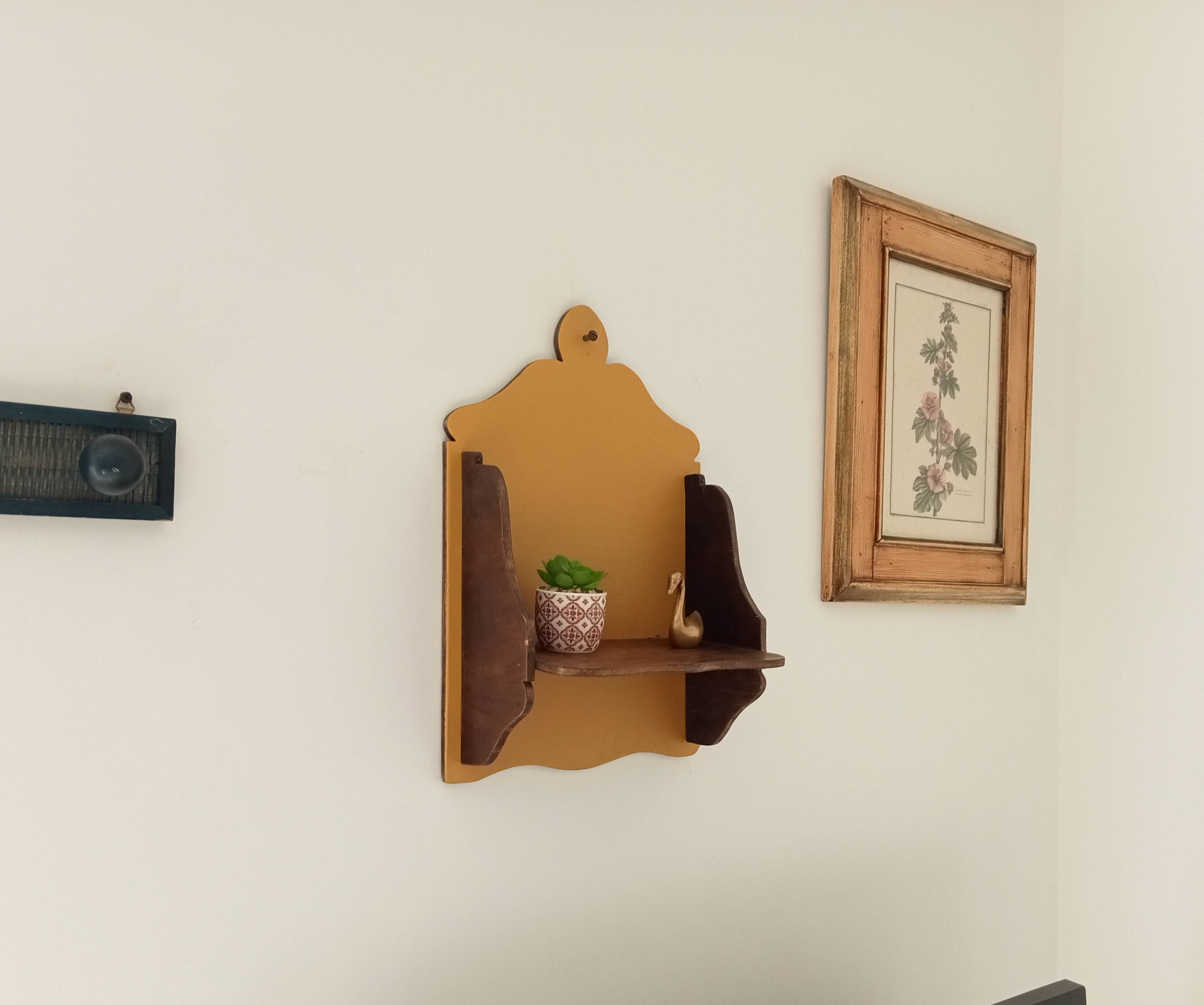 Antique wooden wall shelf