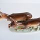Vintage Porcelain Sculpture Roe Deer and Doe, by Royal Dux, 1960's.
