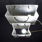 Lucite shopping bag lamps mid-century, set of 2