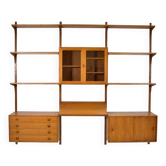 Teak modular shelving unit by HG Furniture 1960s Scandinavian vintage