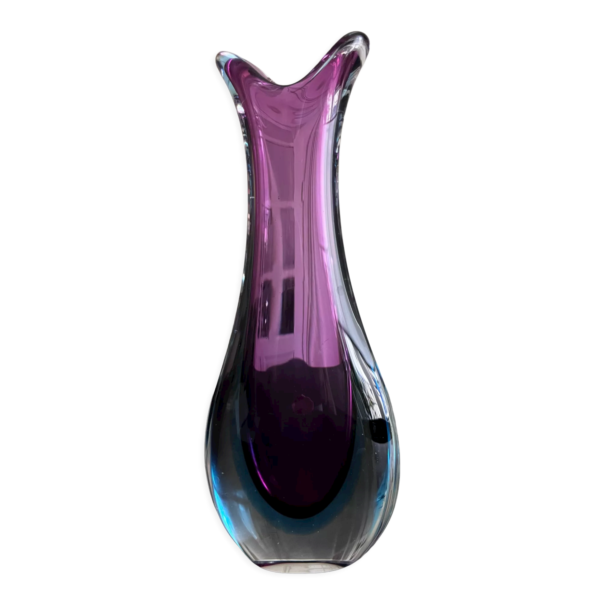 Sommerso vase in Murano glass