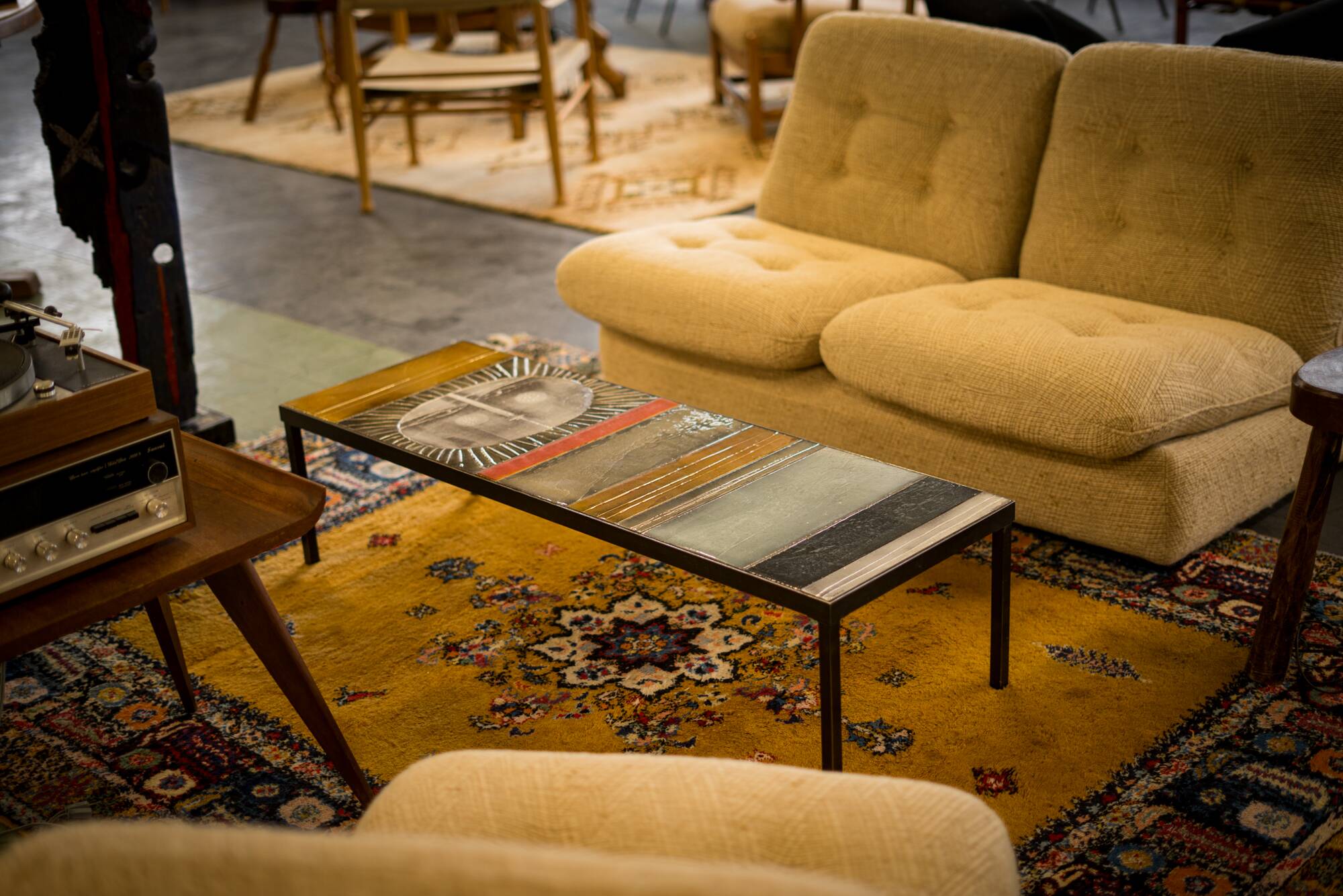 Rectangular coffee table model Soleil by Roger Capron