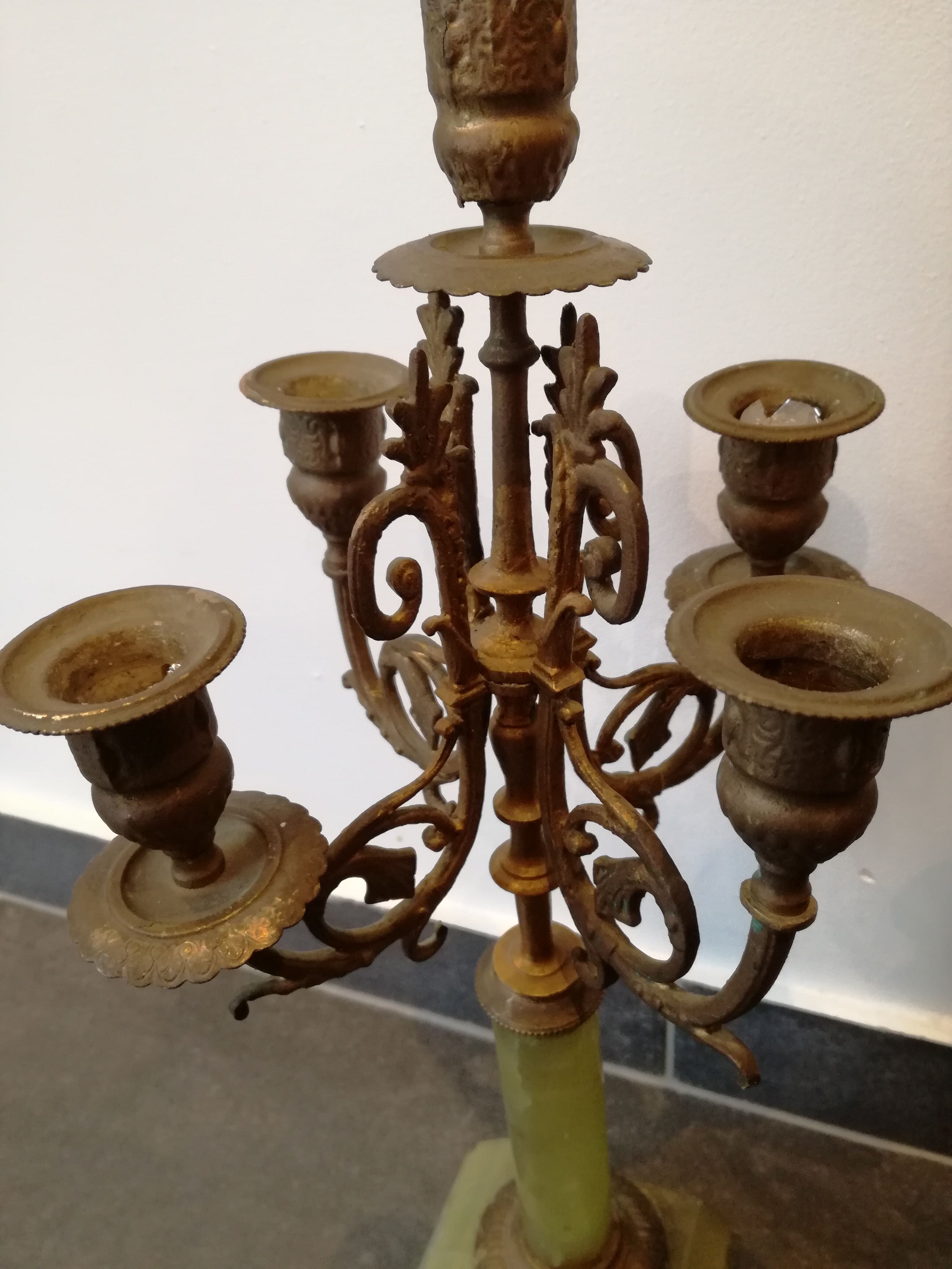 Napoleon III candelabra chandeliers in bronze and marble