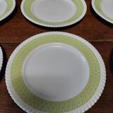 Set of six flat plates in Badonviller ironstone earthenware, Am model