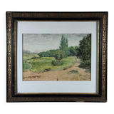 Watercolour on paper depicting a path by C. Piveteau 1915