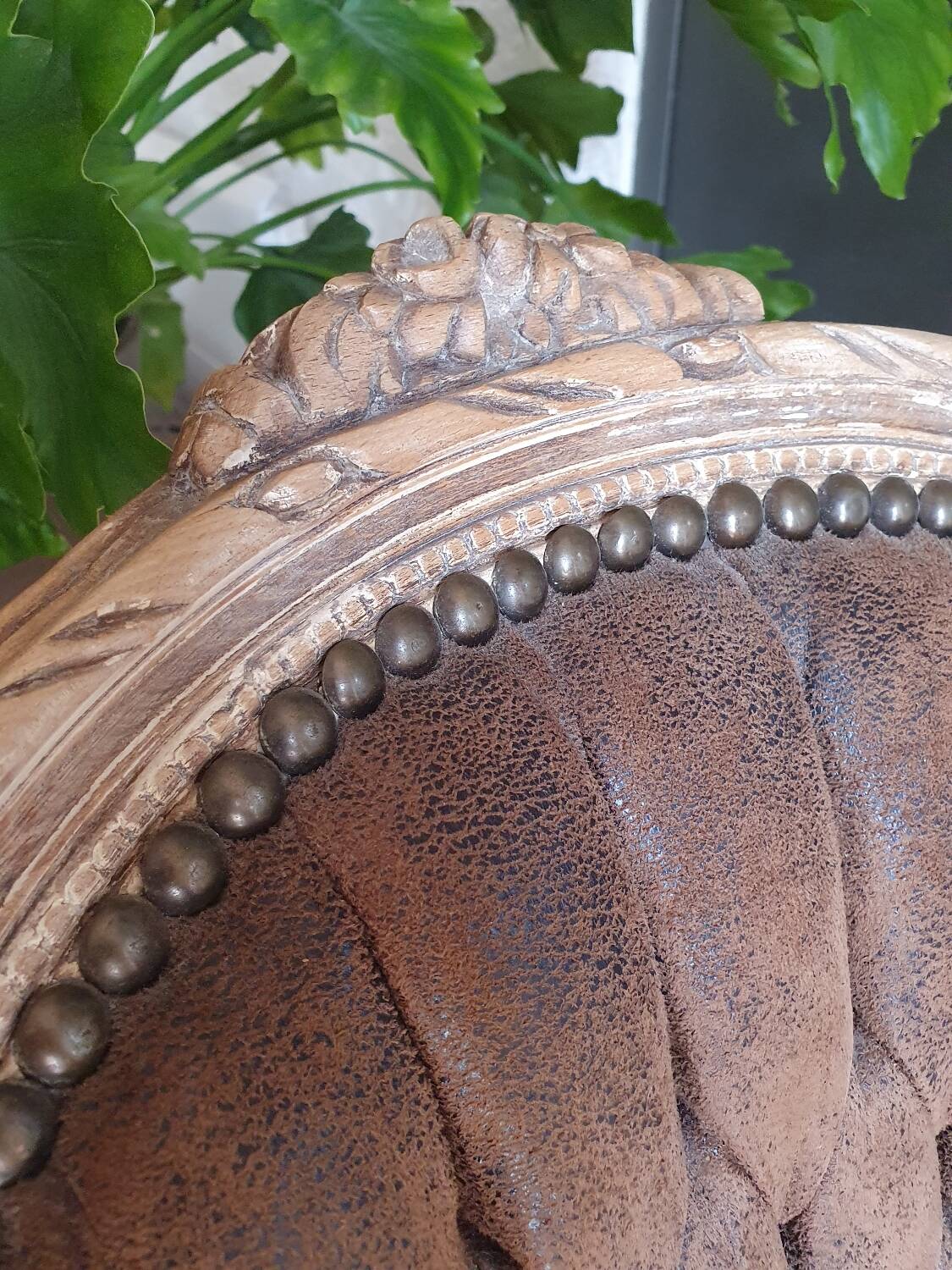 Baroque suede armchair