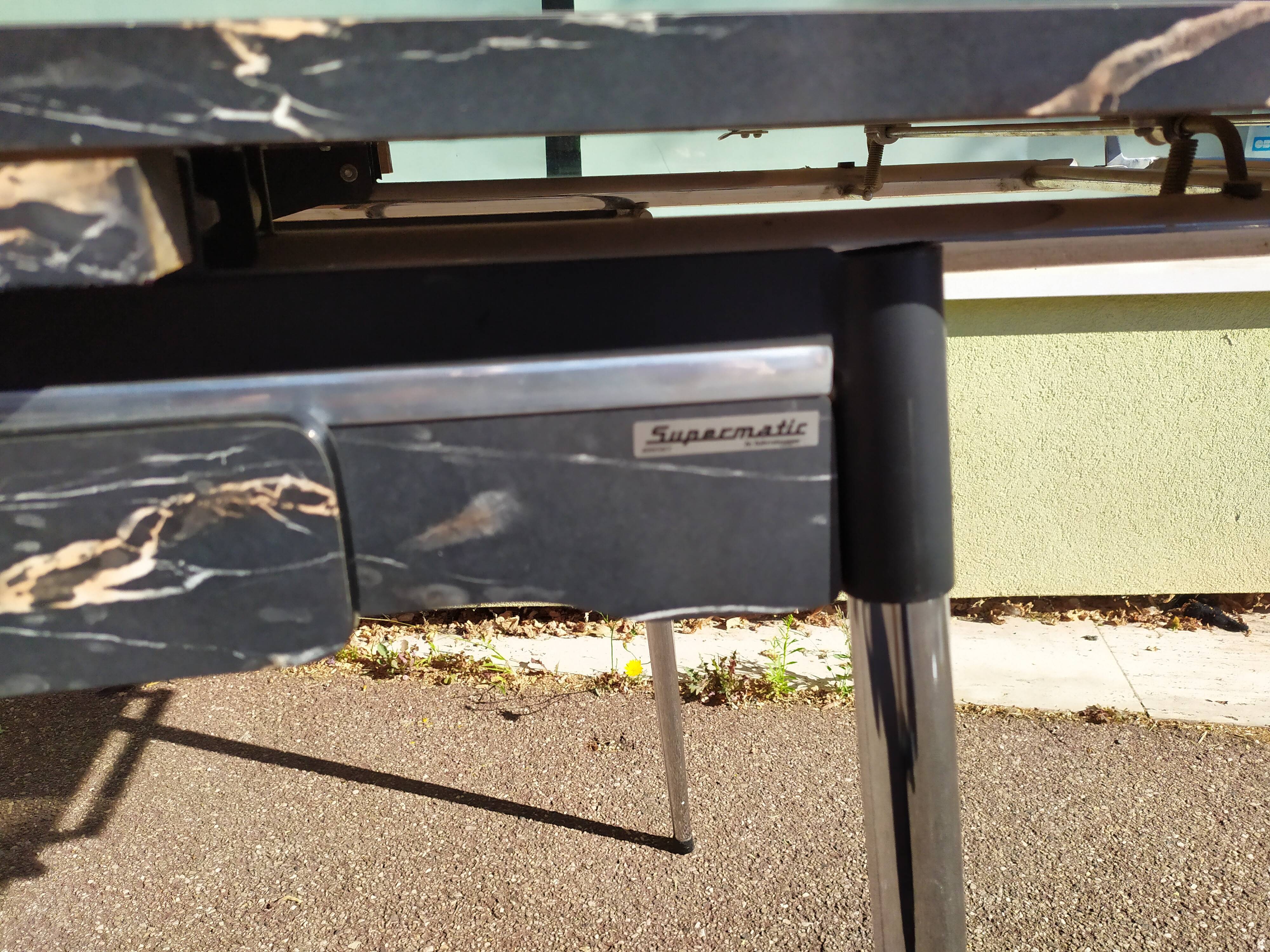 Formica black marble dining table - 1960 - Supermatic - vintage