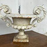 Pair of cast iron garden vases late nineteenth