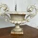 Pair of cast iron garden vases late nineteenth