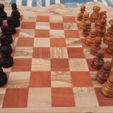 Jeu d'échecs XLarge  bois rustique jeu d'échecs en bois d'olivier 19,5 pouces