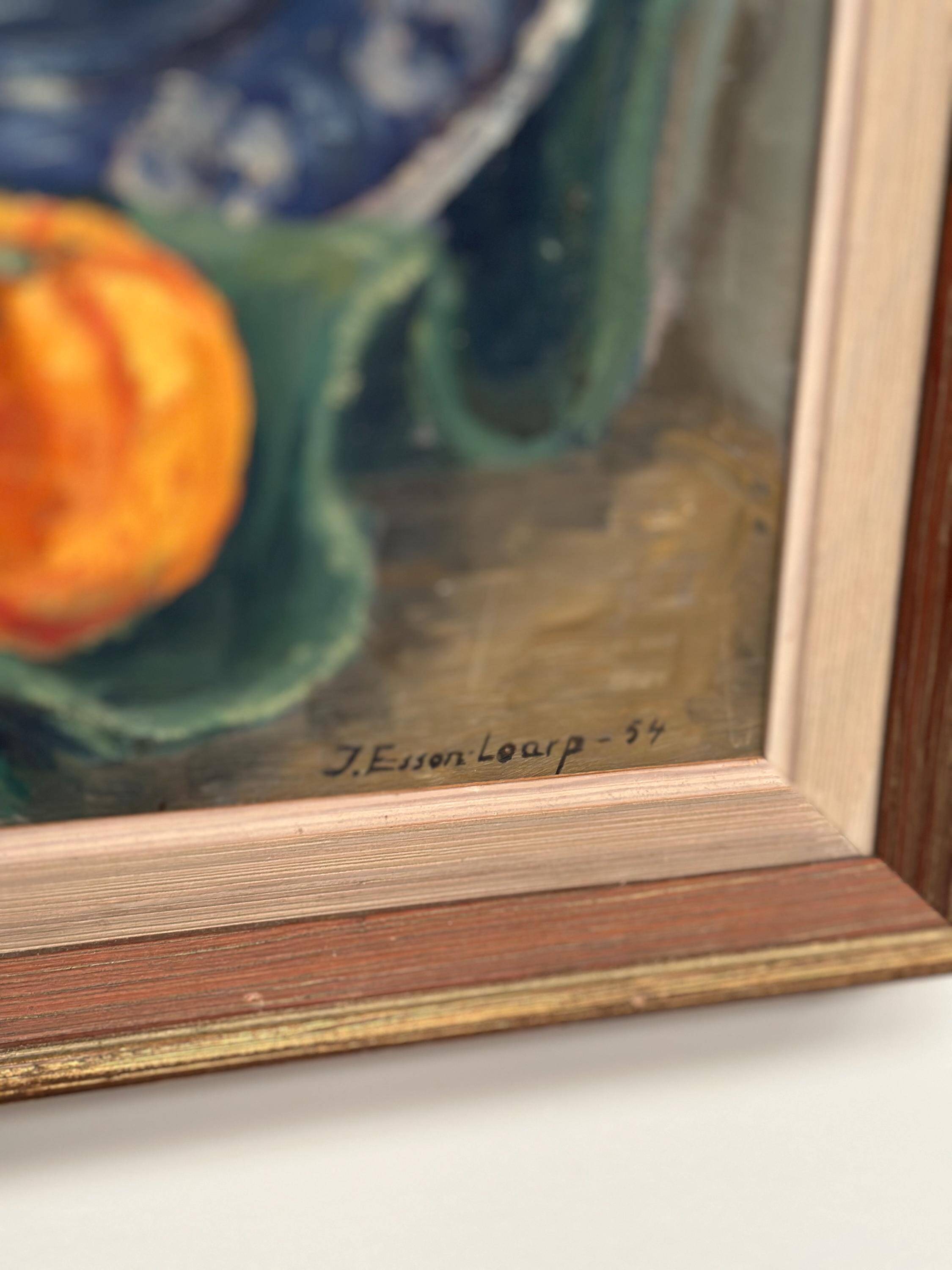 Swedish Oil on Panel – “Still Life with Tulips” by J. Essen Loarp