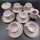 Earthenware coffee service signed Jean Austruy Vallauris around 1970 - Cups - saucers - milk pot