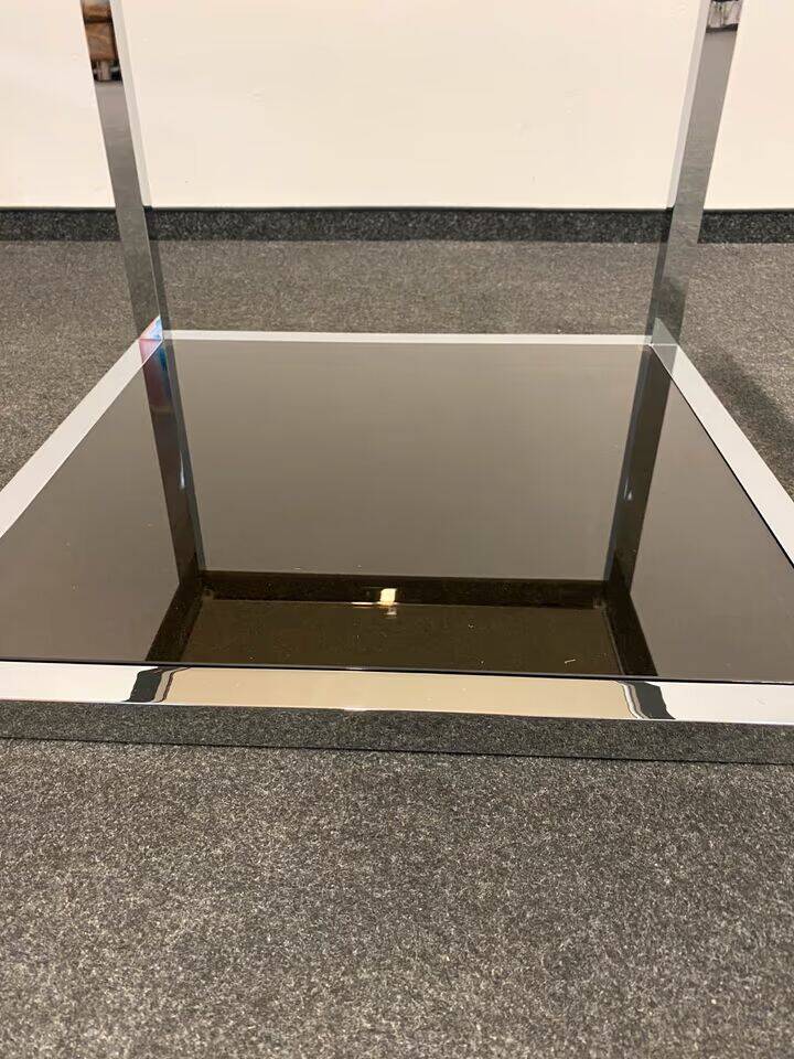 Italian Side Tables - Mid-Century Chrome/Smoked Glass, 1970s