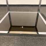 Italian Side Tables - Mid-Century Chrome/Smoked Glass, 1970s