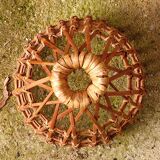 Small rattan pendant light, handmade, 17x21cm