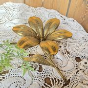 Vintage lotus flower ashtray in brass