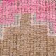 3x10 Fuchisa Pink & Caremel Brown Geometric Pattern Vintage Runner Rug