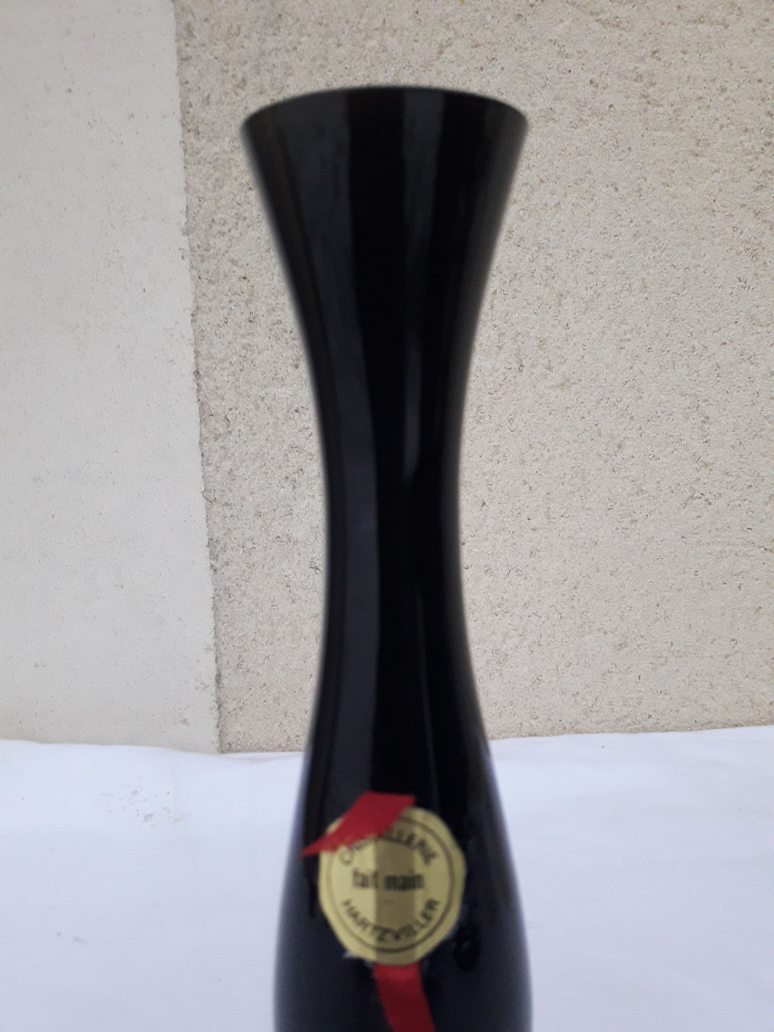 Hartzviller H 25 cm black crystal soliflore vase