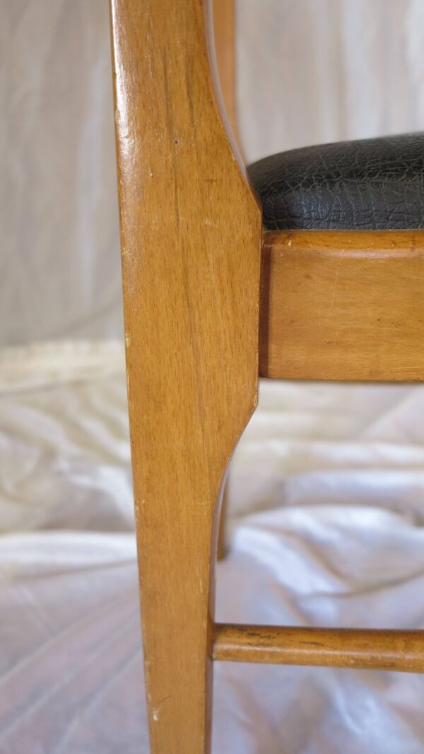 Suite de 4 chaises scandinaves simili cuir noir