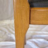 Set of 4 Scandinavian chairs in black faux leather