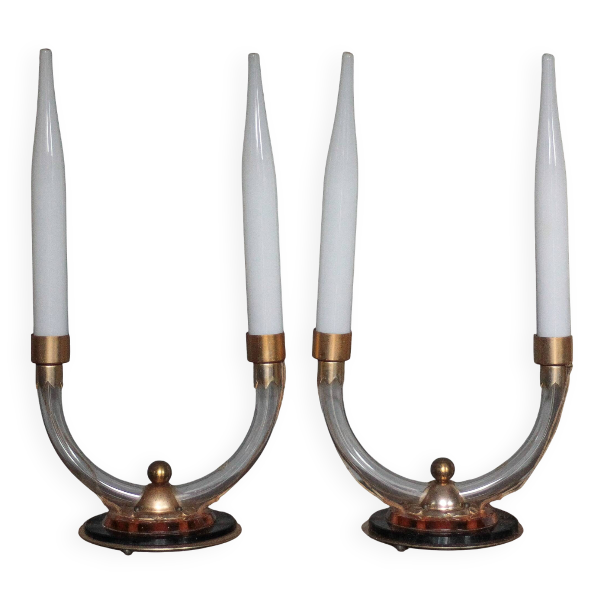 Pair of art deco lamps, pair of art deco candlesticks, table lamps, decoration