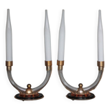 Pair of art deco lamps, pair of art deco candlesticks, table lamps, decoration