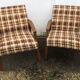 Vintage Scandinavian style armchairs in tartan fabric from the 60s