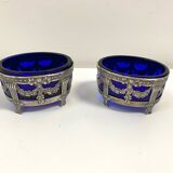 Paire de salerons en argent massif - Orfèvre Léon Lapar 1880