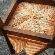 2 tabourets de bar en bois et paille