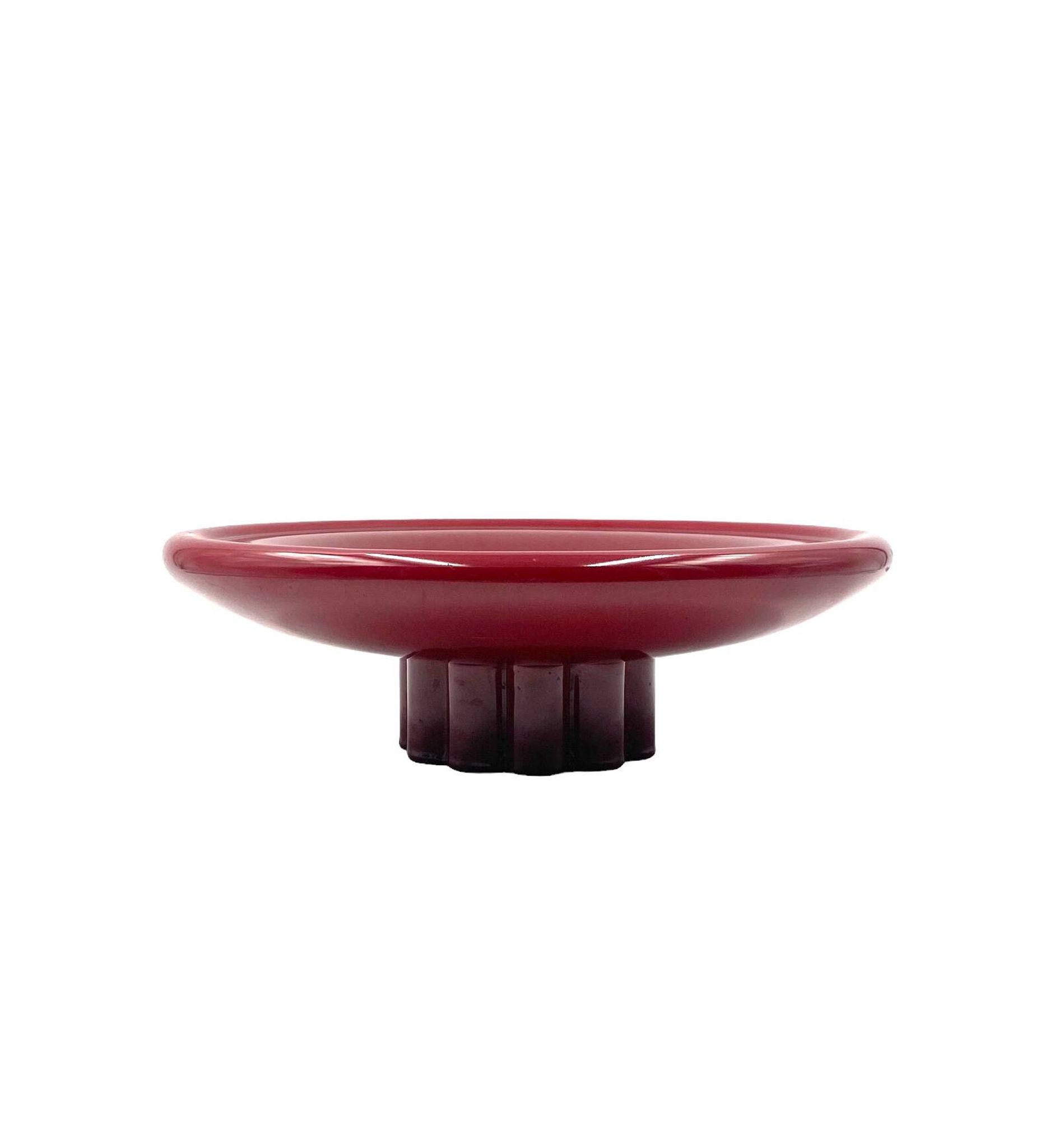 Paul Millet, Modern red vide poche / centerpiece, Sevres France 1930s
