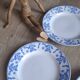 9 assiettes à dessert Dux Boch bleues, 1960