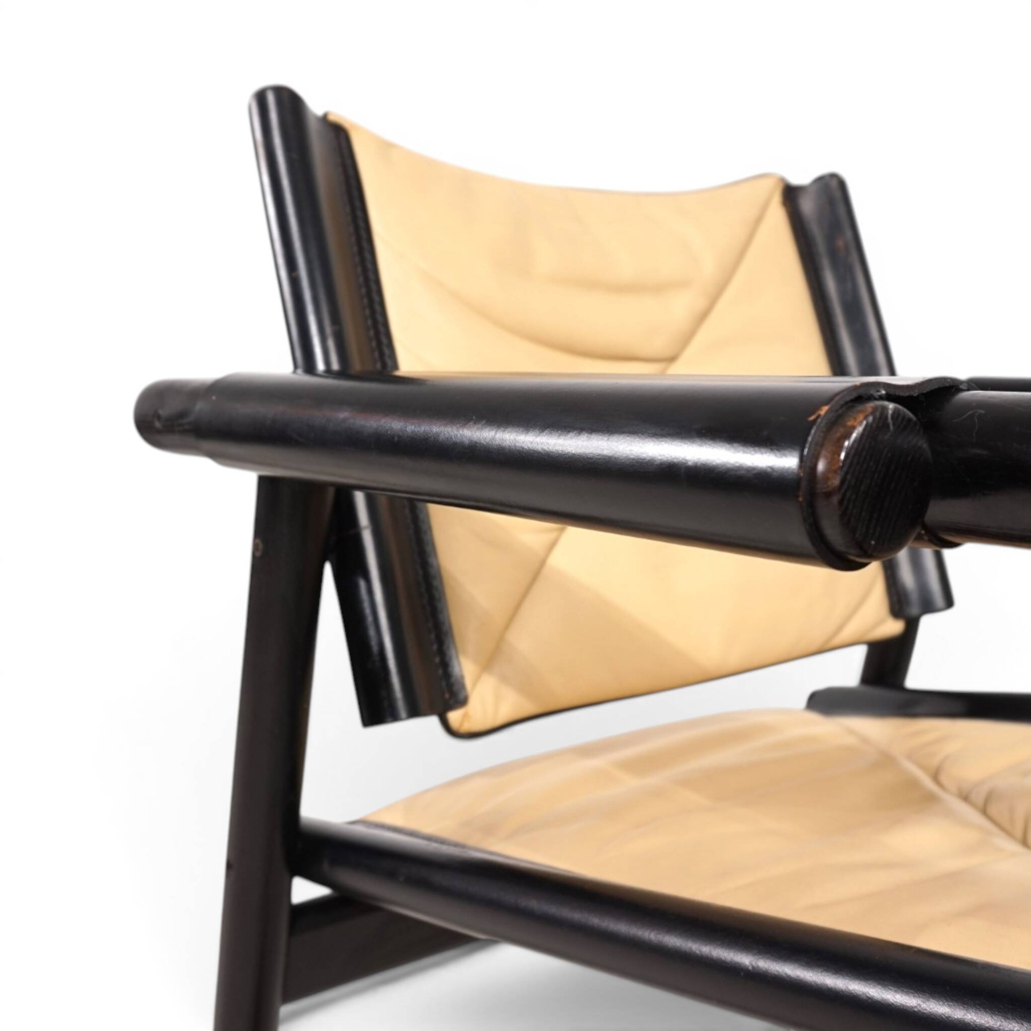 WK Möbel Leather Lounge Chair with Ottoman – Attributed to Hans Eichenberge