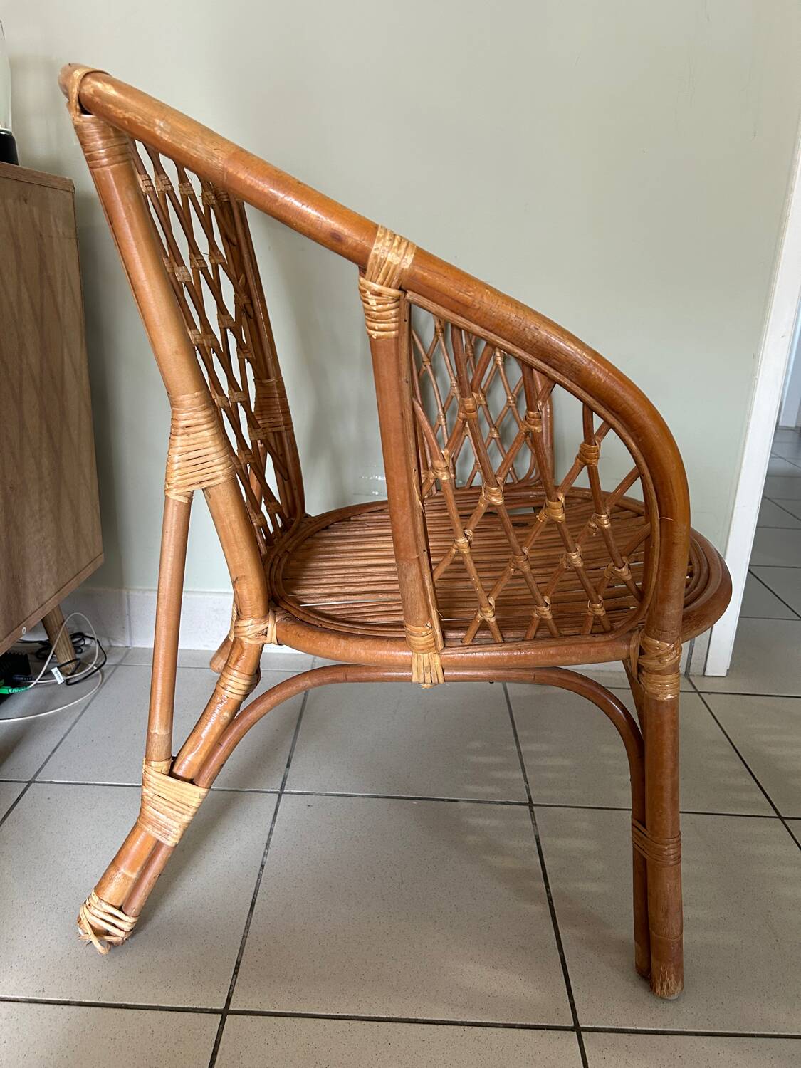 Vintage rattan armchair