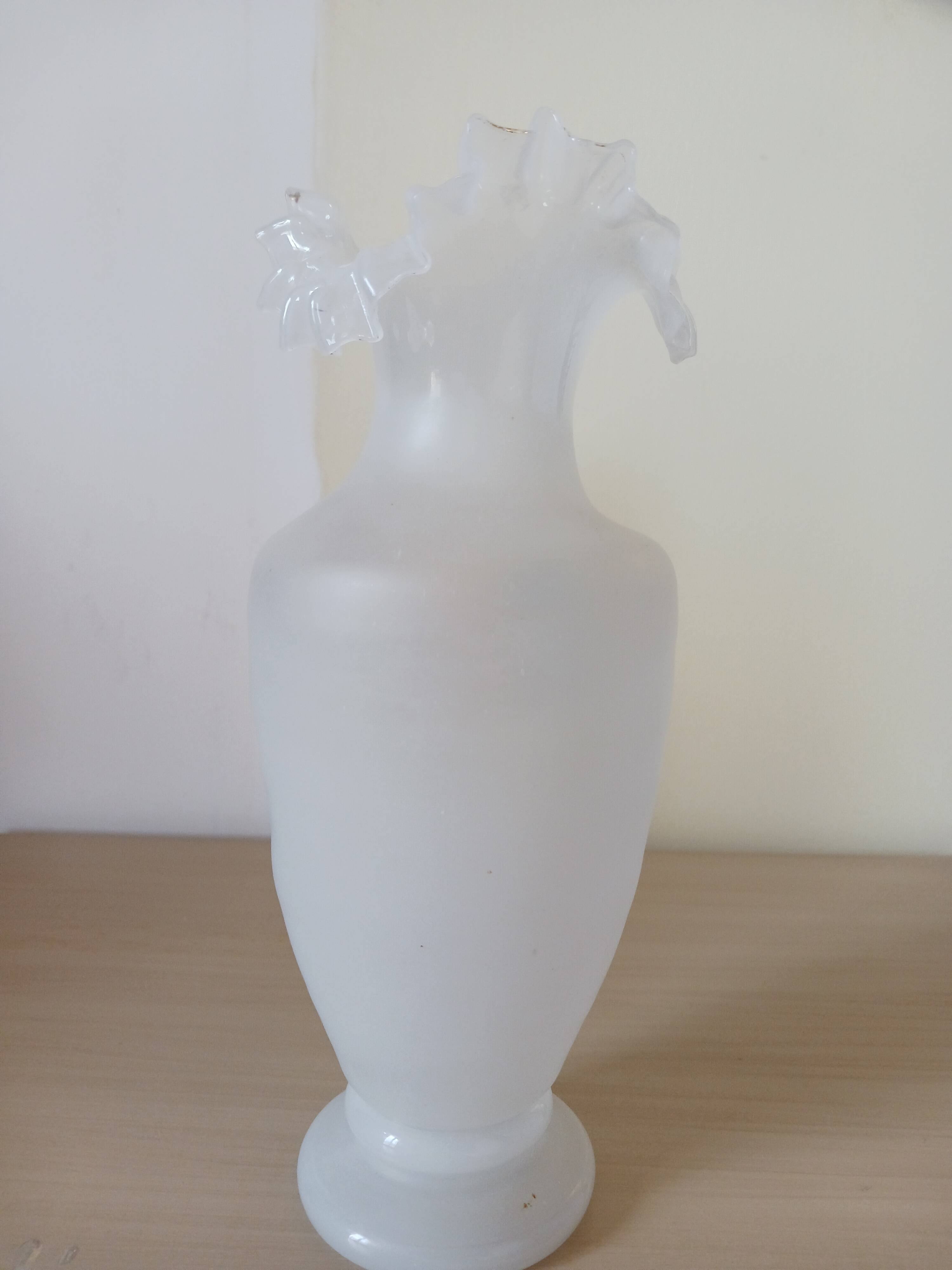 Antique vase, opalescent and floral.