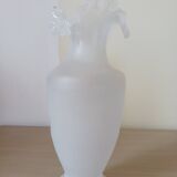 Antique vase, opalescent and floral.