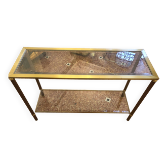 Console verre et laiton