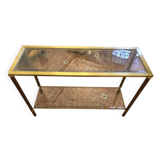 Glass and brass console