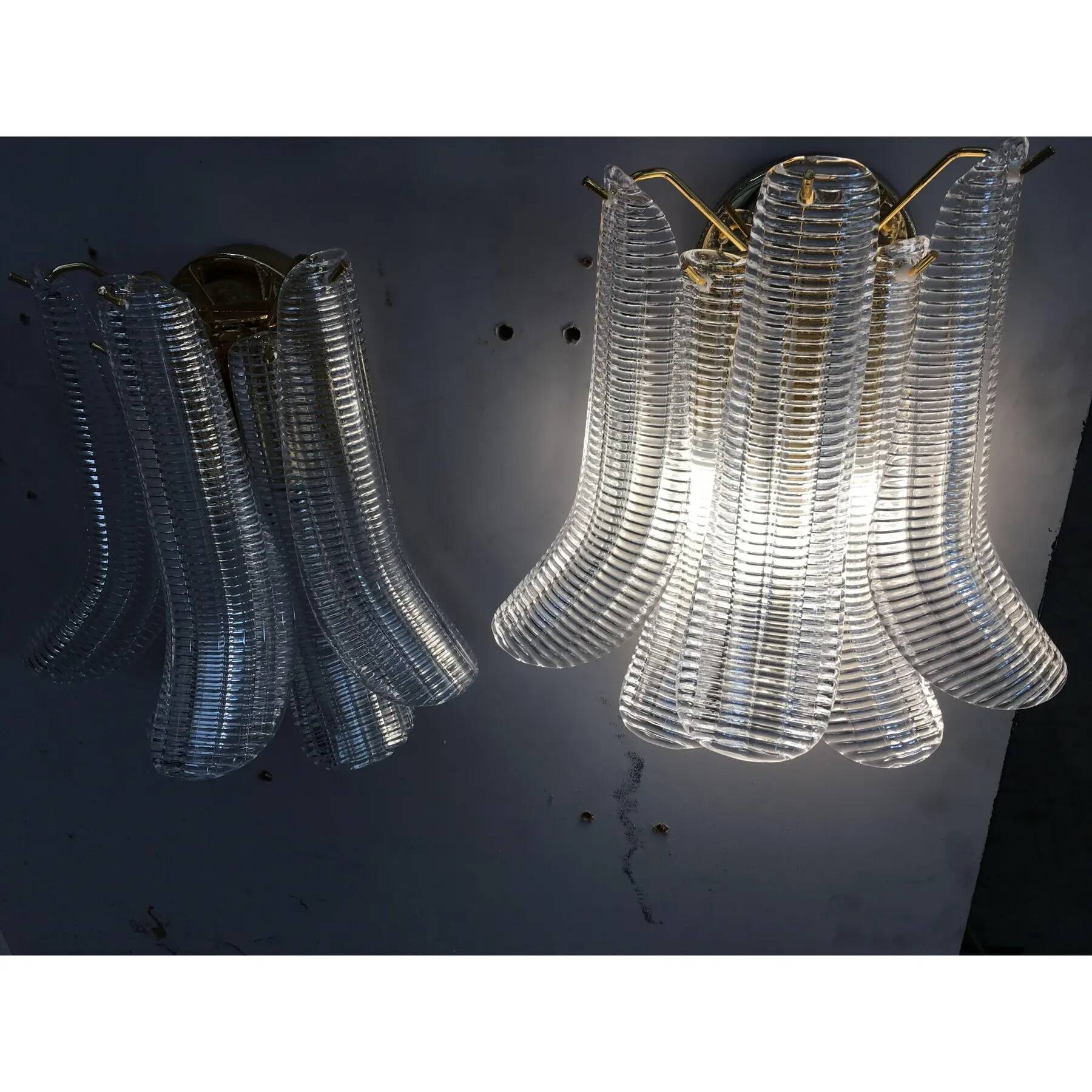 Celestial Pair of Murano Glass Selle Sputnik Wall Sconces