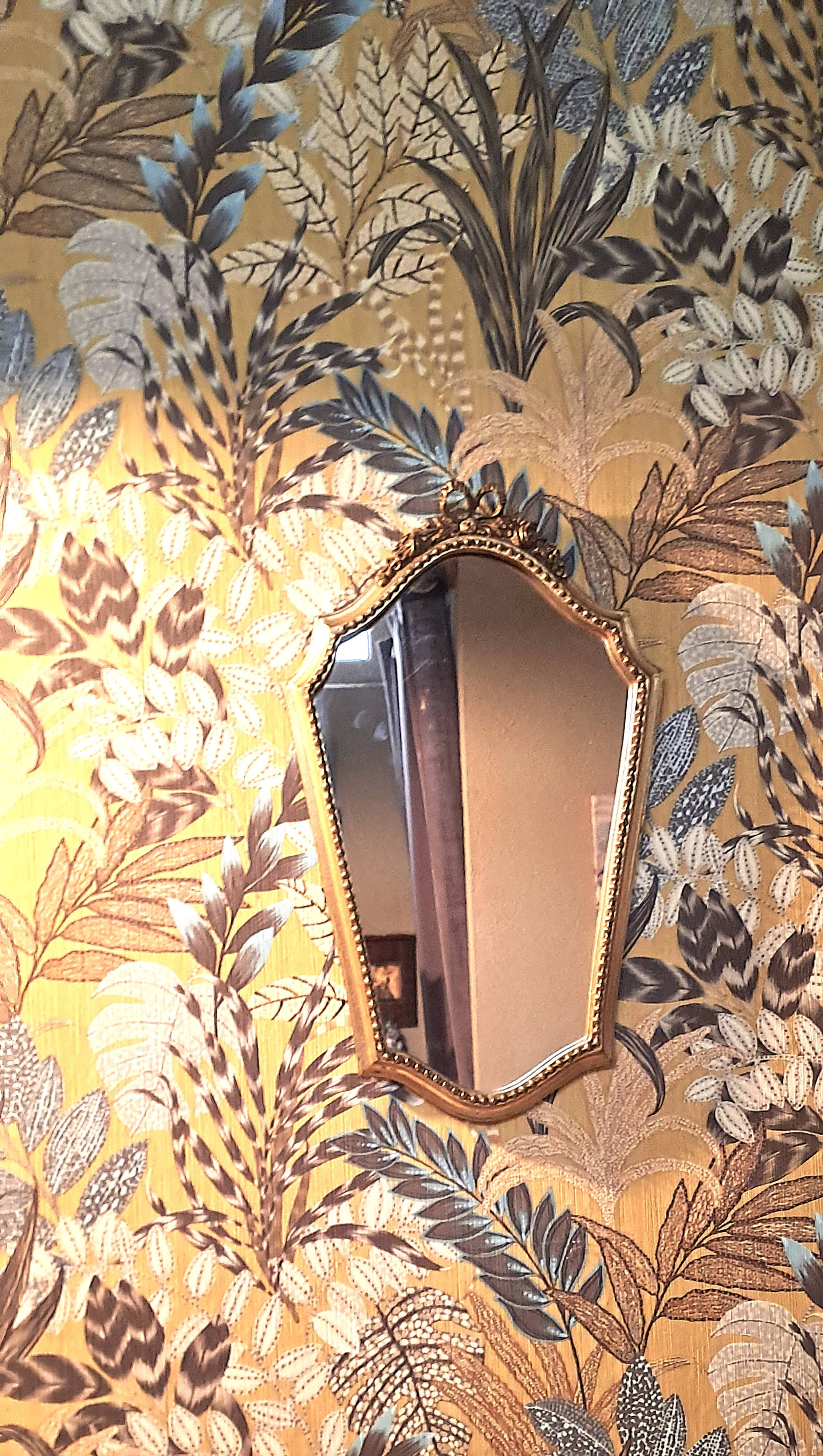 Gilded Mirror XX France Vintage Decoration Classic Gilded Wooden Frame