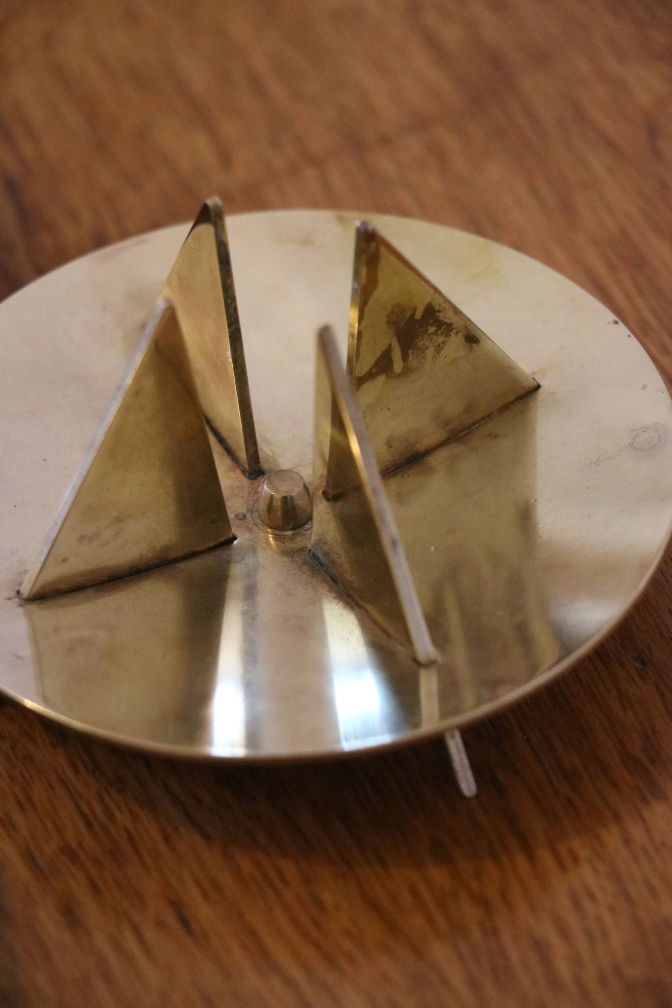Scandinavian trio of candlesticks in brass by Pierre Forsell for Skultuna.