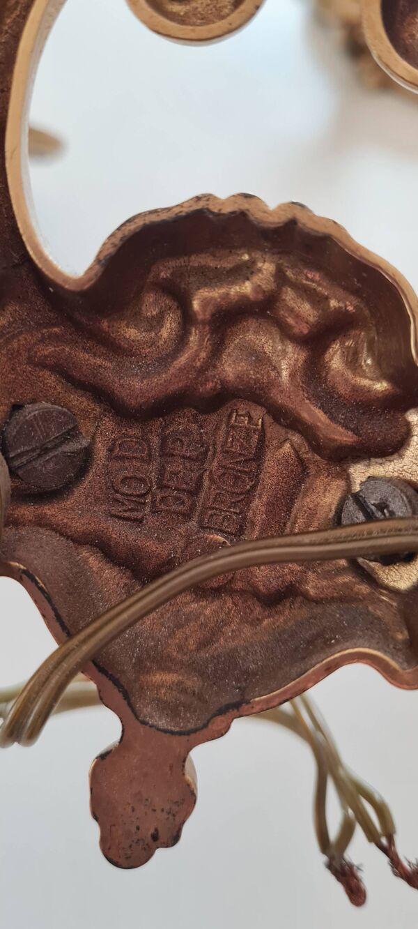 Paire d'appliques en bronze doré à double feux Mod Dep Bronze