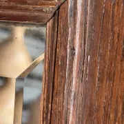 Antique mirror (right) oak wardrobe door with bevelled glass and