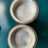 2 wooden candle holders