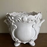 Moustiers Lallier white earthenware floor planter D30cm