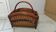 Vintage bamboo and rattan magazine rack