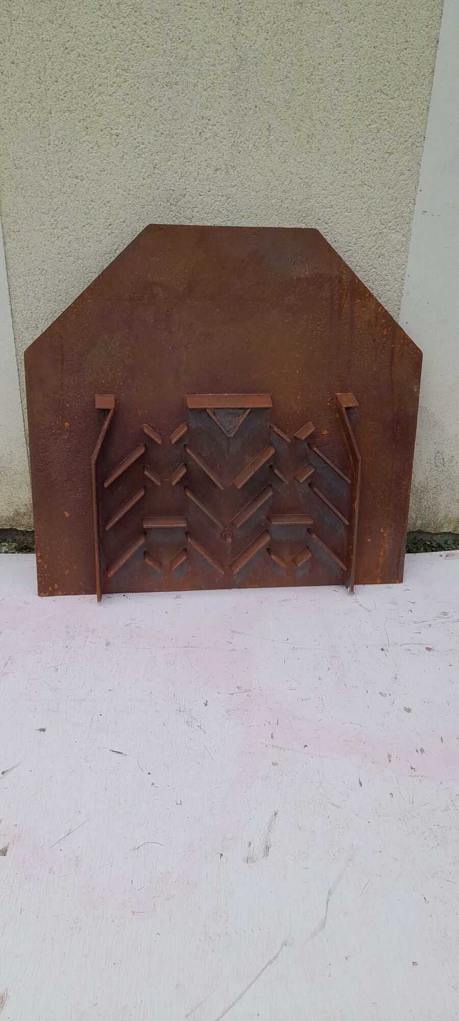 Plaque de cheminée  en fonte fleur de lys fonderie d'art jamais posée