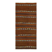 Turkish Handmade Vintage Anatolian Kilim 155 cm x 335 cm