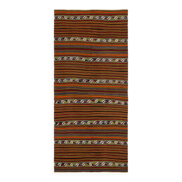 Tapis kilim anatolien vintage fait main turc 155 cm x 335 cm