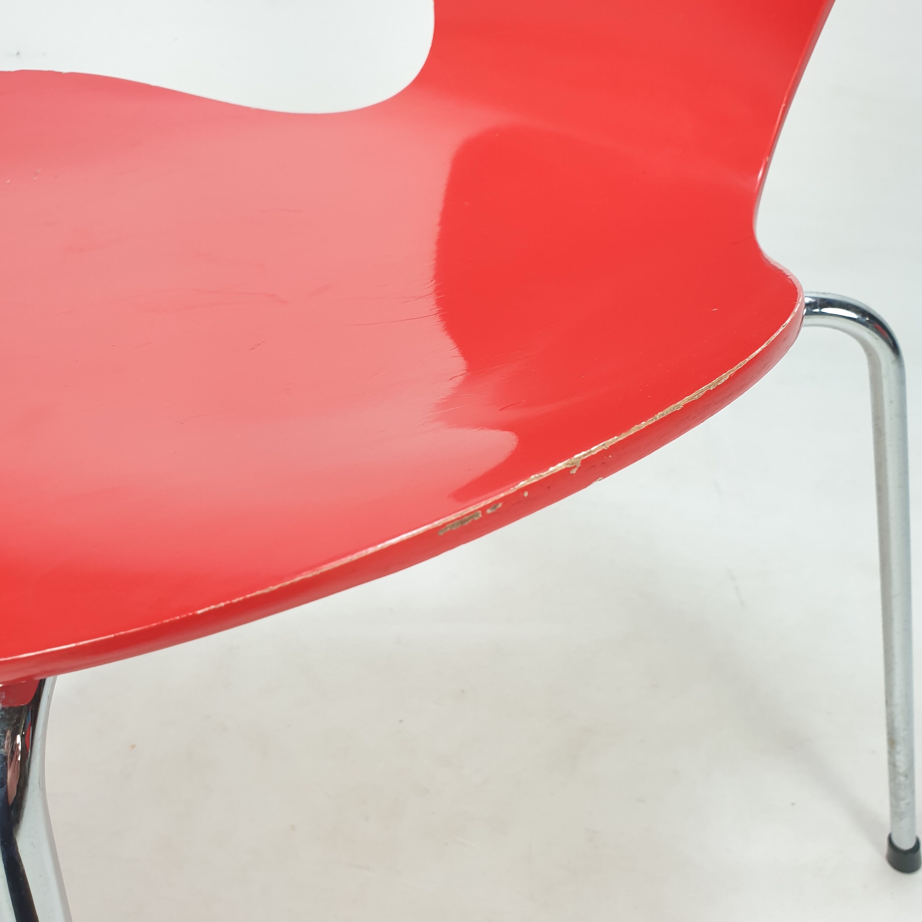 Set of 6 chairs "model 7" Arne Jacobsen for Fritz Hansen, Denmark, 1991